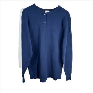 VTG LL Bean Two Layer River Driver's Shirt XL Wool Base Layer Henley Ski Hiking